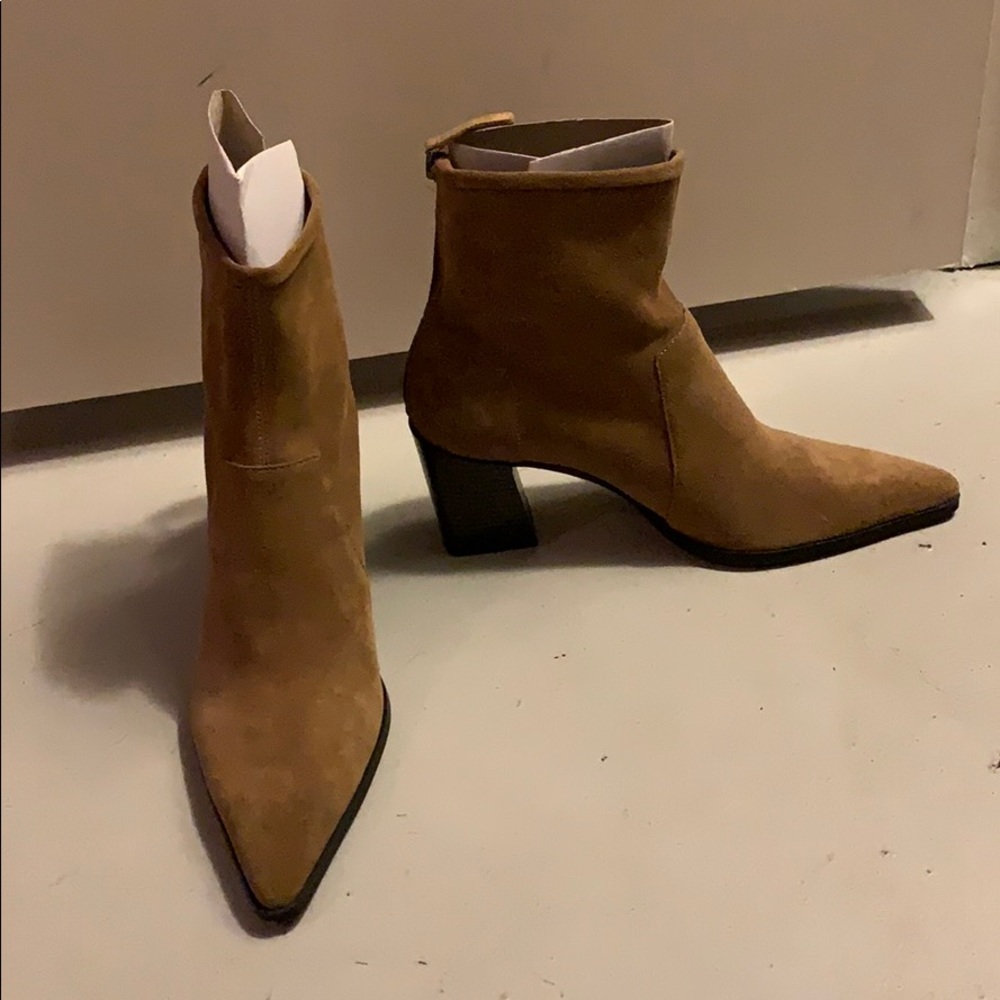 tan soft suede booties